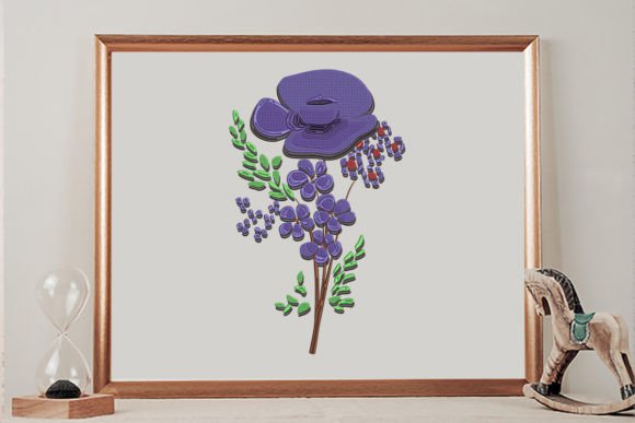 Purple Flower Embroidery Design