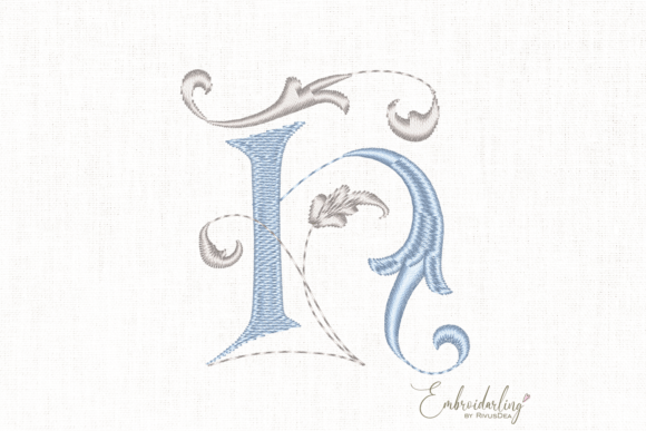 Vintage Floral H Embroidery Letter